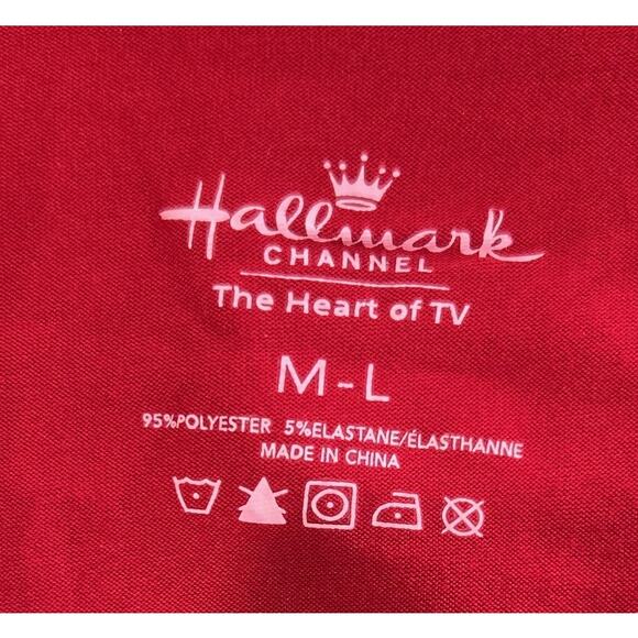 Hallmark Channel Christmas Movie Marathon Red Long T-Shirt Sleepshirt M/L - Picture 5 of 5